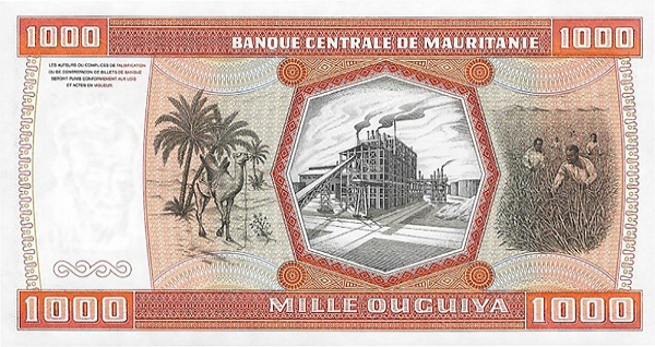 P 3D Mauritania -1000 Ouguiya (1981)